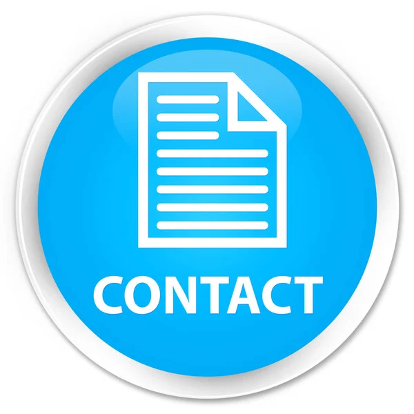 Contacto (icono de página) botón redondo azul cian premium — Foto de Stock