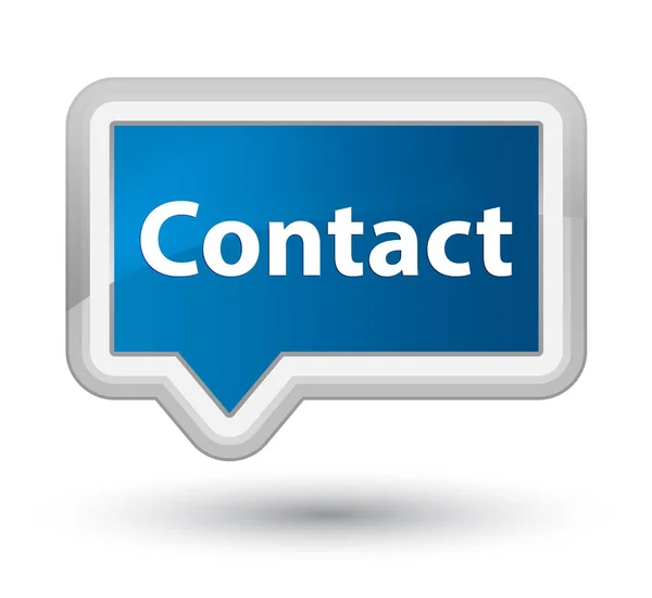 Kontakt z doskonałą niebieski transparent przycisk — Zdjęcie stockowe