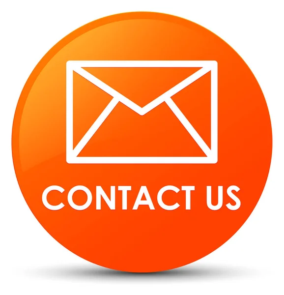 Kontaktieren Sie uns (E-Mail-Symbol) orange runde Taste — Stockfoto
