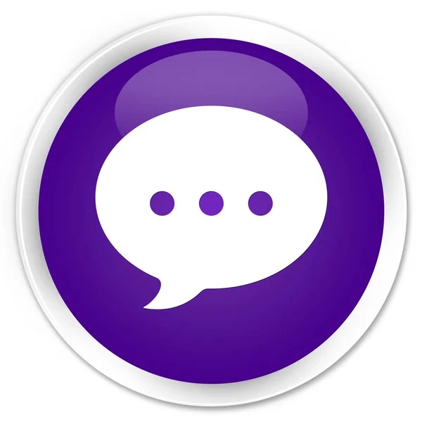 Ícone de conversação prémio roxo botão redondo — Fotografia de Stock