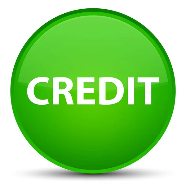 Kreditní speciální zelené kulaté tlačítko — Stock fotografie