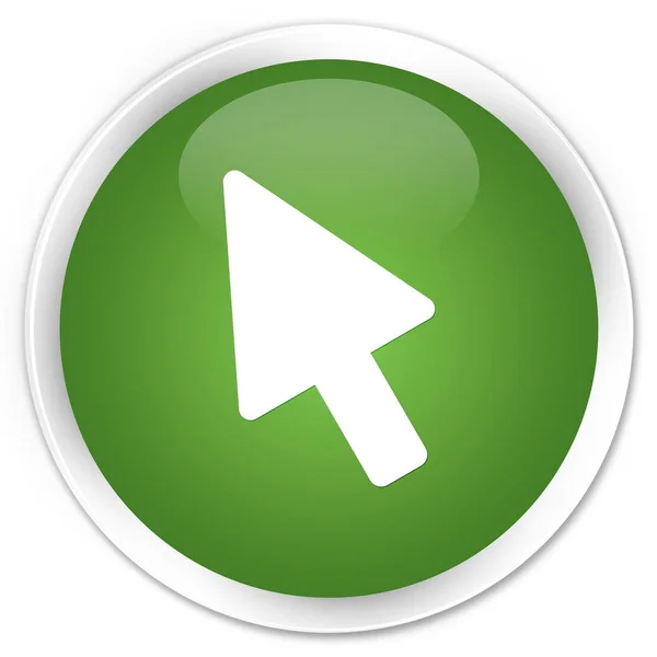 Ícone cursor premium botão redondo verde macio — Fotografia de Stock