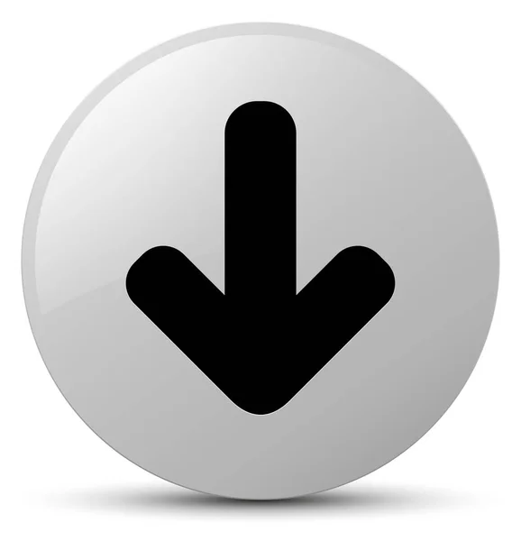 Λευκό στρογγυλό κουμπί βέλος εικονίδιο λήψης — Φωτογραφία Αρχείου