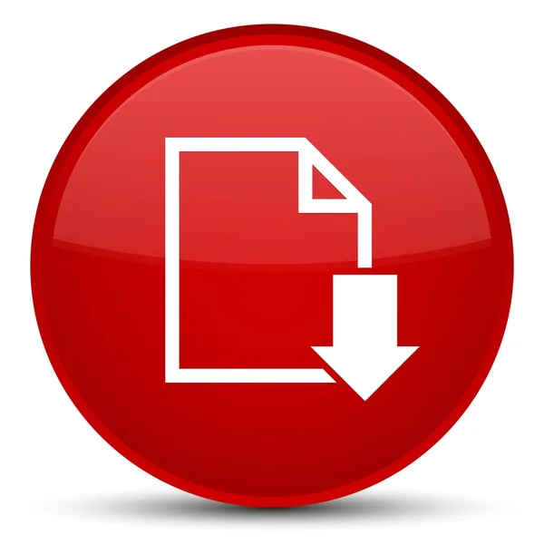 Baixar ícone de documento botão redondo vermelho especial — Fotografia de Stock