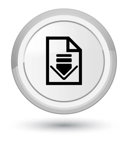 Baixar ícone do documento botão redondo branco primo — Fotografia de Stock