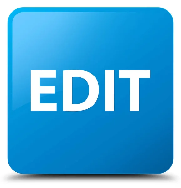 Editar botón cuadrado azul cian — Foto de Stock
