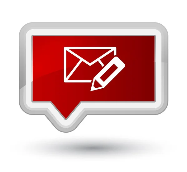 Edit email icon prime red banner button — Stock Photo, Image