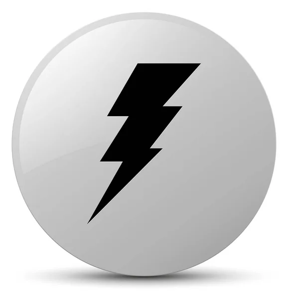 Electricity icon white round button — Stock Photo, Image