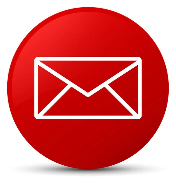 Ícone de e-mail botão redondo vermelho — Fotografia de Stock
