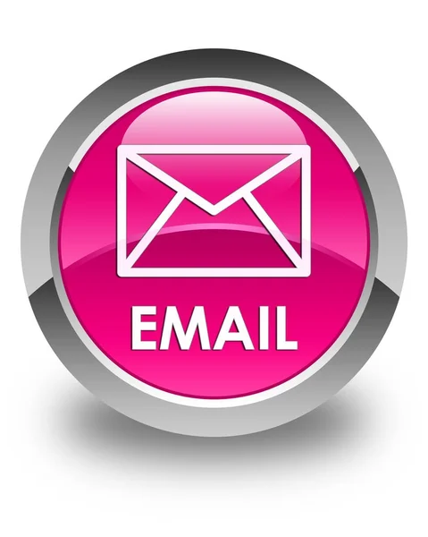 이메일 광택 핑크 라운드 버튼 — 스톡 사진