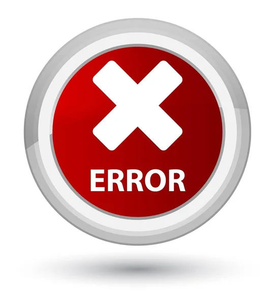 Erro (cancelar ícone) botão redondo vermelho principal — Fotografia de Stock