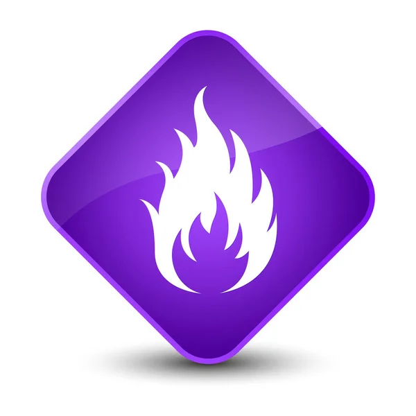 Icono de fuego elegante botón de diamante púrpura — Foto de Stock
