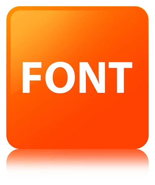 Čtvercové tlačítko písmo oranžové — Stock fotografie