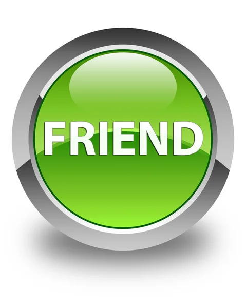 Φίλος γυαλιστερό πράσινο στρογγυλό κουμπί — Φωτογραφία Αρχείου