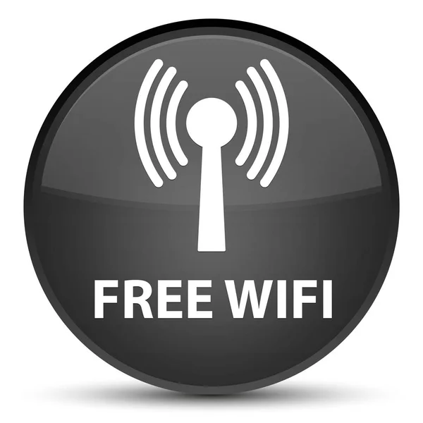 Wifi gratis (red wlan) botón redondo negro especial — Foto de Stock