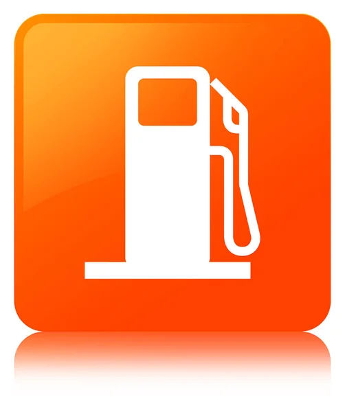 Distributeur de carburant icône orange bouton carré — Photo