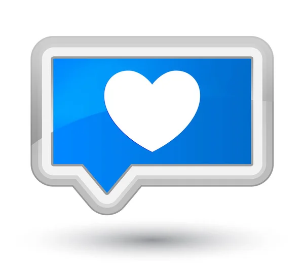 Icona del cuore primo cian pulsante banner blu — Foto Stock