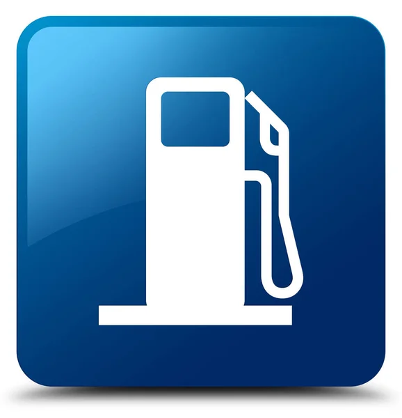 Fuel dispenser icon blue square button — Stock Photo, Image