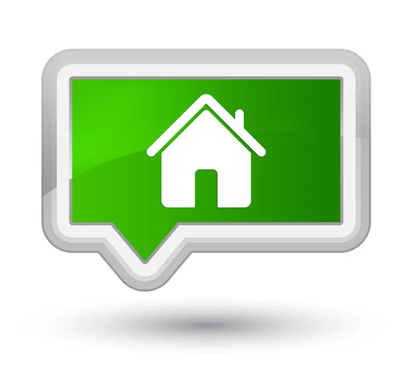 Home icon prime green banner button — Stock Photo, Image