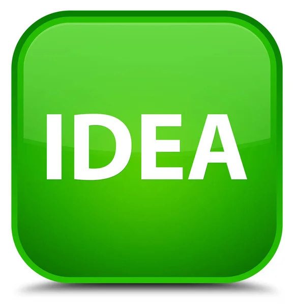 Myšlenka speciální zelené čtvercové tlačítko — Stock fotografie