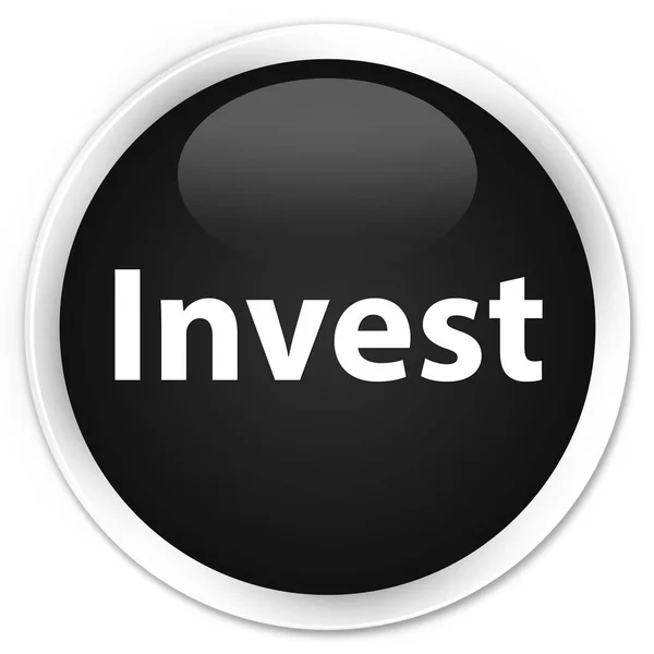 投資プレミアム ボタン ラウンド ブラック — ストック写真