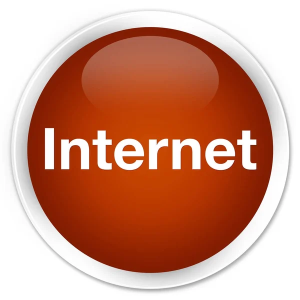 Internet prémio marrom botão redondo — Fotografia de Stock