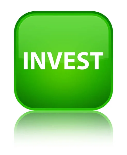 Инвестируйте в специальную зеленую квадратную кнопку — стоковое фото