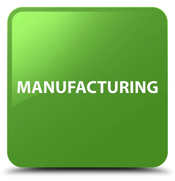 Manufacturing soft green square button — Stock Photo, Image