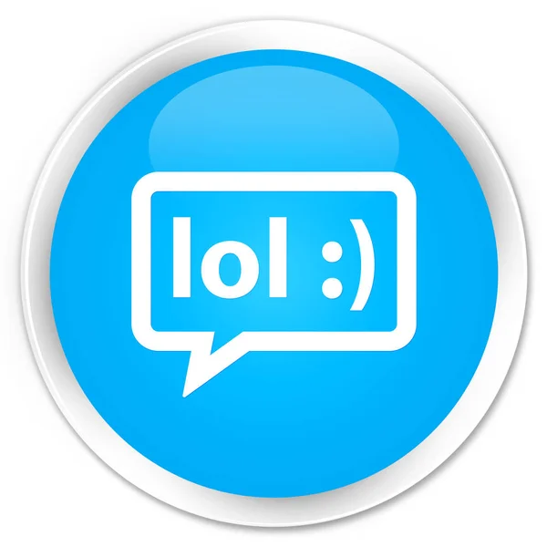 Botão redondo azul ciano prémio ícone bolha LOL — Fotografia de Stock