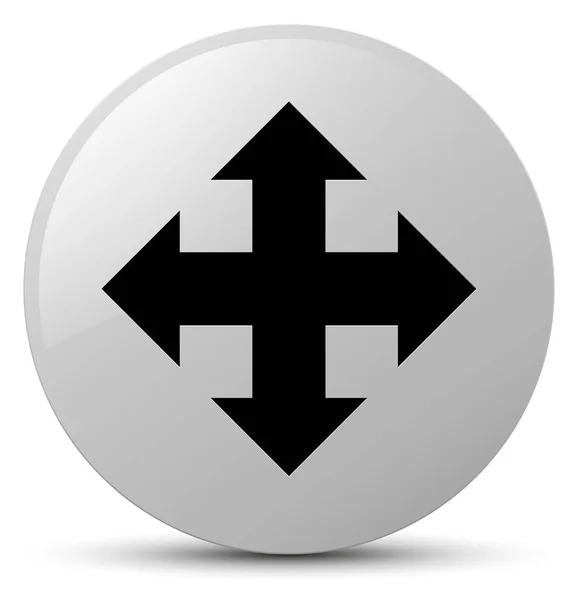Flytta ikonen vita runda knappen — Stockfoto