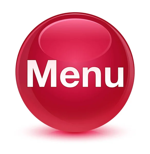 Menu glassy pink round button — Stock Photo, Image