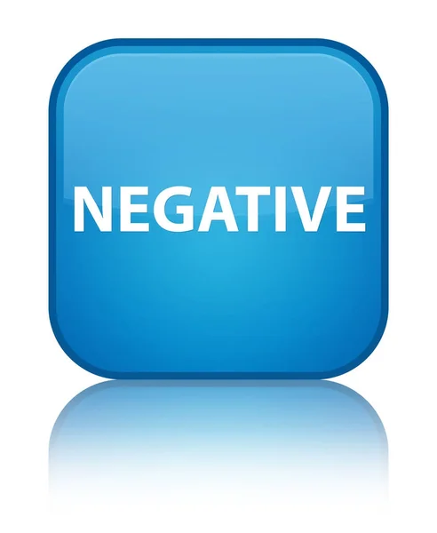 Negativní speciální azurová modrá čtvercové tlačítko — Stock fotografie
