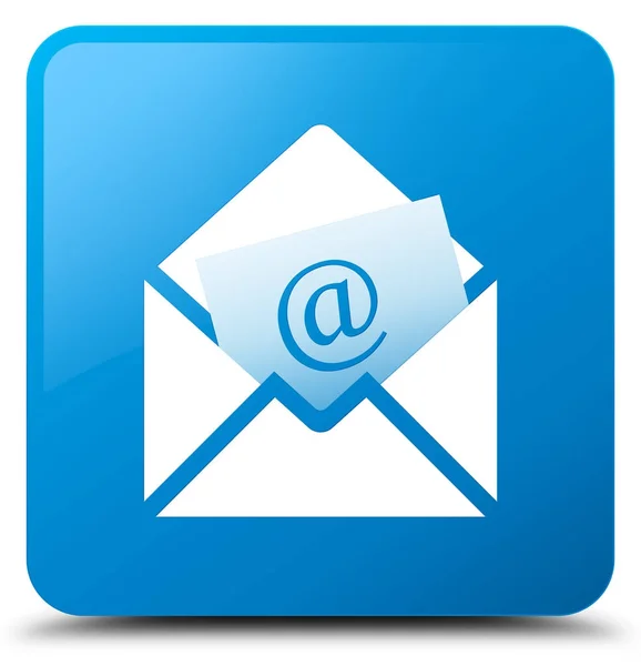 Ενημερωτικό δελτίο ηλεκτρονικού ταχυδρομείου κυανό μπλε τετράγωνο κουμπί εικονίδιο — Φωτογραφία Αρχείου