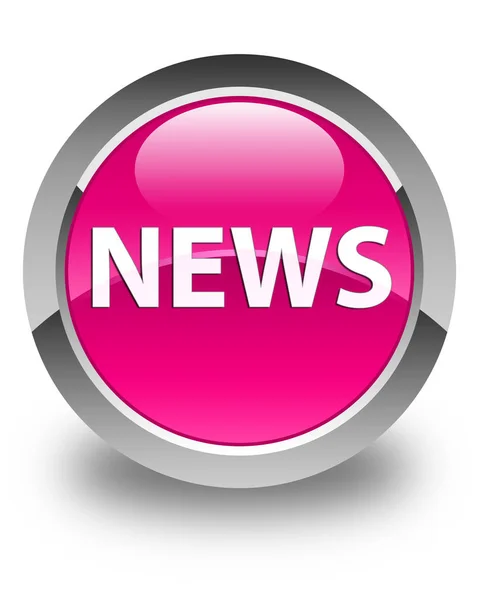 News glossy pink round button — Stock Photo, Image