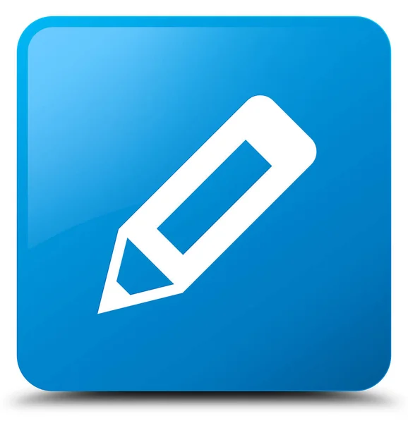 Синий квадратный значок карандаша — стоковое фото