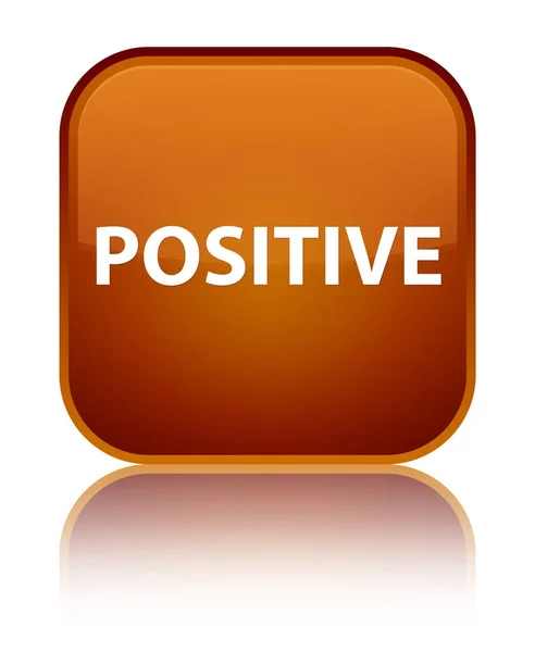 Positive special brown square button — Stock Photo, Image