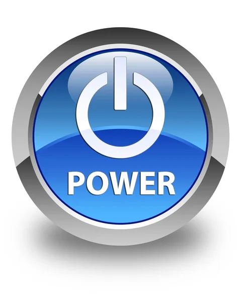 Power glossy blue round button — Stock Photo, Image