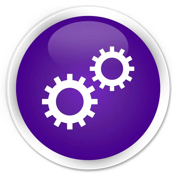 Proces ikonu premium fialové kulaté tlačítko — Stock fotografie