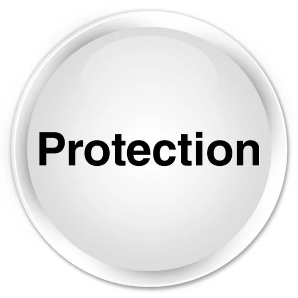 Protection premium white round button — Stock Photo, Image