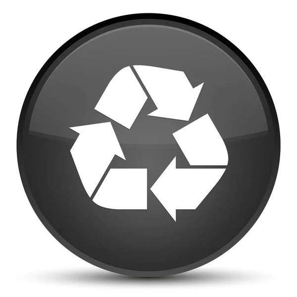 Recyceln Symbol spezielle schwarze runde Taste — Stockfoto