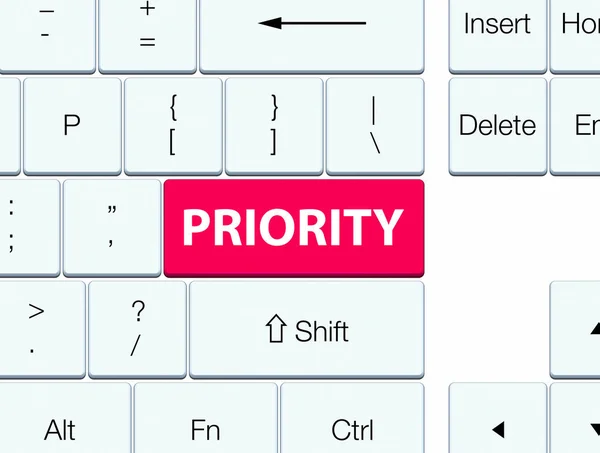 Prioridade botão de teclado rosa — Fotografia de Stock