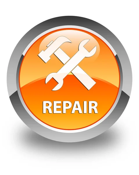 Reparar (icono de herramientas) botón redondo naranja brillante — Foto de Stock