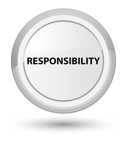 Responsibility prime white round button — Stock Photo, Image