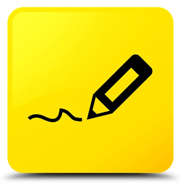 Zarejestruj się żółta ikona przycisku kwadrat — Zdjęcie stockowe