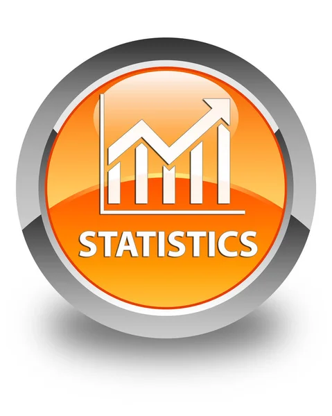 Estatísticas laranja brilhante botão redondo — Fotografia de Stock