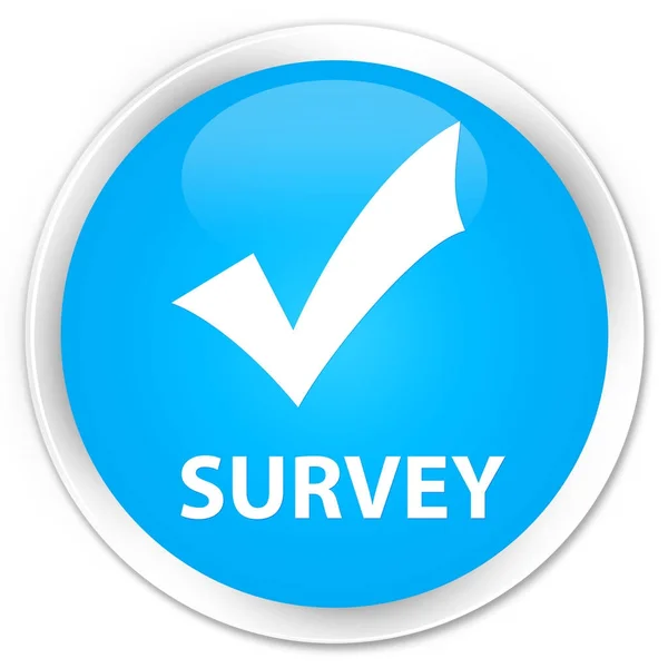 Pulsante rotondo blu ciano premium Survey (convalida icona) — Foto Stock