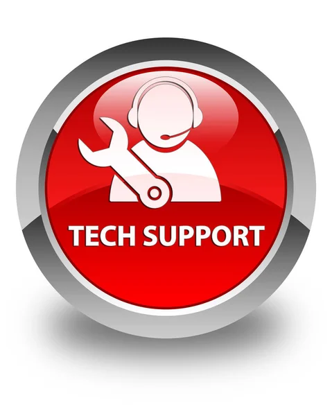 Tech support glossy red round button