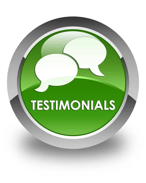 Testimonials (chat icon) glossy soft green round button