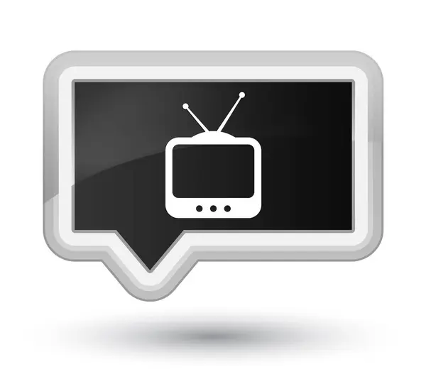 TV pictogram prime zwarte banner knop — Stockfoto