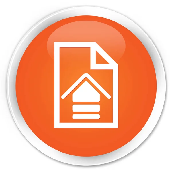 Uploaden document pictogram premium oranje ronde knop — Stockfoto
